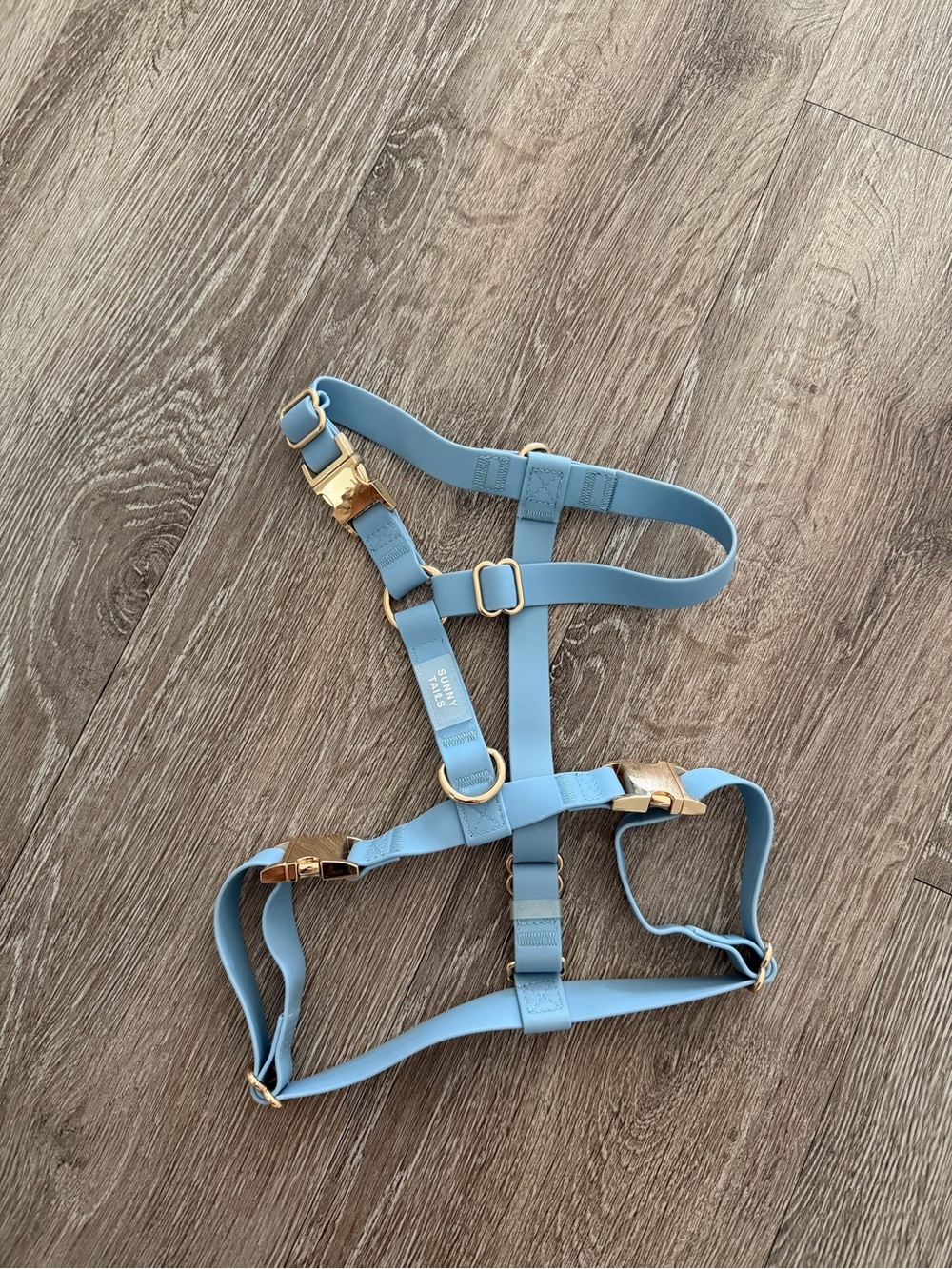 Sunny Tails Harness, Malibu Blue with Metal Buckle, Medium